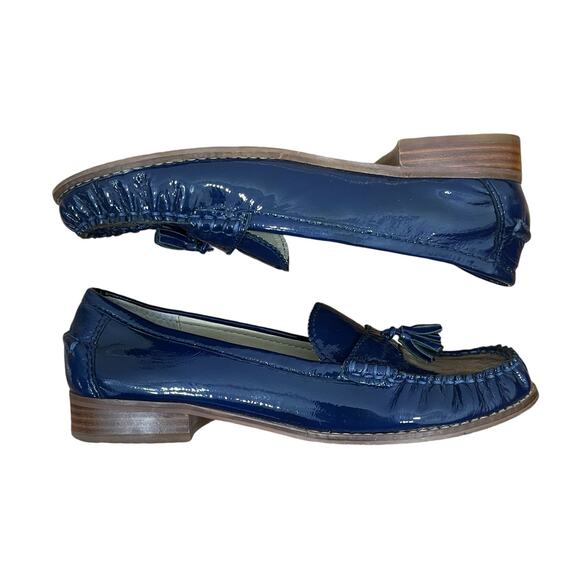 Dolce Vita Women’s Blue Patent Leather Tassel Penny Loafer Size 7.5 - Picture 12 of 12